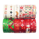 12 Rolls Christmas Tapes 15mm Wide Christmas Tree Snowflakes Santa Claus Gingerbread Man Masking Tape for Xmas Scrapbooking