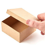Factory Direct Craft Pack of 8 Paper Mache Square Boxes Premade Kraft Cardboard Square Papier Mache Gift