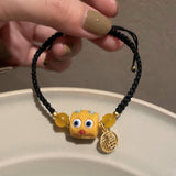 3 pcs Cute Anime Bracelet Braided Bracelets Adjustable Rope Bracelets Woven Bracelet Friendship Lover Bracelets Gift for Women