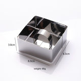 Stainless Steel 3D Cake Molds with Pusher Lifter Cooking Rings Set of 4,Baking Dish Bakeware Tools Cupcake Mold Mousse