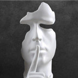 Modern and Simple Sculptures The Thinker Statue,Silence is Gold Keep Silence Statues and Figurines Desk Decoration