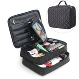 Travel Makeup Bag 2 Layer Portable Makeup Case Large Cosmetic Brush Organizer Makeup Pouch Holder Makeup Storage Bag