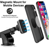 （grey）Magnetic Phone car Mount,fit in Dashboard and Windshield,Strong Magnet,360 Degree Phone Holder