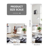 4 PCS  Self Adhesive Acrylic Square Mirror, Flexible Mirror Sheets Wall Stickers Frameless Mirrors Set for Home Gym Door Mirror