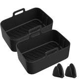 3-piece set (black)Air Fryer Silicone Liners, Air Fryer 2 Basket for Reusable Airfryer Pot Replacement Baking Tray Basket Insert In Australia - Darrahopens