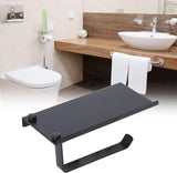 （black）Toilet Paper Holder Stand Toilet Paper Storage,Stainless Steel Free-Standing Toilet Tissue Paper Roll Storage Shelf