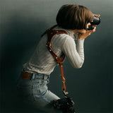 （brown）Camera Strap, Camera Straps for Photographers-Leather Dual Camera Strap for Two All styles Cameras