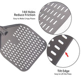 1 PCS Perforated Pizza Peel, Rectangular Pizza Turning Peel, Professional Anodized Aluminum Turning Pizza Paddle