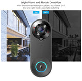 Wireless 1080p Video Doorbell Camera, AI Human Detection, Live View, Way Audio Included Chime, Night Vision