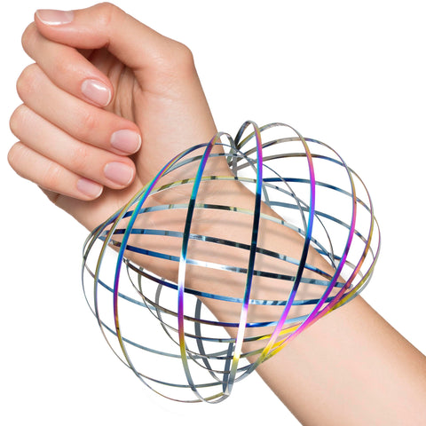 （color）Flow Ring Kinetic 3D Spring Toy DE Kinetic Educational Magic Spring Toy for Kids and Adults Creative