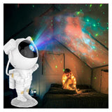（white）Robot LED Starry Sky Projector Lamp Night Light Decoration Lamp with Remote Control Bedroom Children's Gift Table Lamp