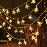 Star String Lights Battery Operated -Waterproof for Indoor Bedroom Tent Loft Bed Patio Party Wedding Decor, Warm White