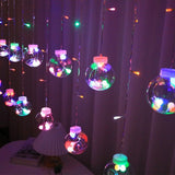 Wishing Ball Curtain Lights Hanging Twinkle Window Lights Fairy Lights for Bedroom with Remote, USB Powered String Lights Indoor
