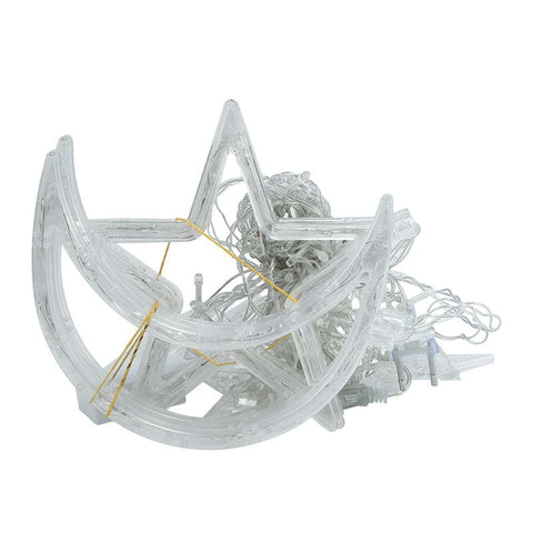 Curtain String Lights,Christmas Star Moon Curtain Lights -Xmas Ramadan Decorations Light -Curtain Home Festival Christmas