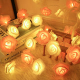 Rose Flower String Lights,Battery Operated String Romantic Flower Rose Fairy Light Lamp Outdoor for Wedding,Room,Garden,Christmass