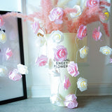 Rose Flower String Lights,Battery Operated String Romantic Flower Rose Fairy Light Lamp Outdoor for Wedding,Room,Garden,Christmass