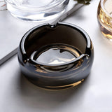 Glass Ashtrays for Cigarettes, Portable Decorative Modern Ashtray for Home Office Indoor Outdoor Patio Use, Pack of 2