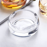 Glass Ashtrays for Cigarettes, Portable Decorative Modern Ashtray for Home Office Indoor Outdoor Patio Use, Pack of 2