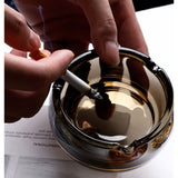 Glass Ashtrays for Cigarettes, Portable Decorative Modern Ashtray for Home Office Indoor Outdoor Patio Use, Pack of 2