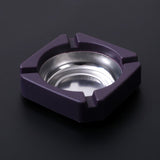 Portable Ash Tray For Cigarettes & Cigar-, Square Stainless Steel Tabletop- Ashtray Ash Container For Indoor/Outdoor （2pcs）