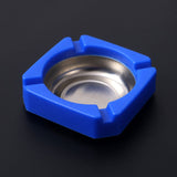 Portable Ash Tray For Cigarettes & Cigar-, Square Stainless Steel Tabletop- Ashtray Ash Container For Indoor/Outdoor （2pcs）