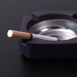 Portable Ash Tray For Cigarettes & Cigar-, Square Stainless Steel Tabletop- Ashtray Ash Container For Indoor/Outdoor （2pcs）