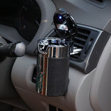 Travel Cigarette Ashtray Car Auto Portable Smokeless Cup Holder Cylinder With LED Light Lid Battery (Black and White) In Australia - Darrahopens