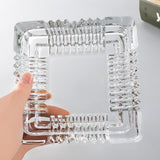 Ashtray, Large Glass Ashtray for cigarette cigar, Clear Crystal Ash trays Outdoor Glass Spuare Ashtrays (6x6inch)