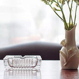 Ashtray, Large Glass Ashtray for cigarette cigar, Clear Crystal Ash trays Outdoor Glass Spuare Ashtrays (6x6inch)