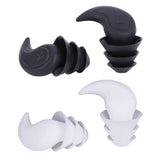 Sleeping Noise Reduction Ear Plugs Comfortable Silicone Ear Plug Sound Blocking Earplugs 2 Pair for Sleep Snoring (White Black)