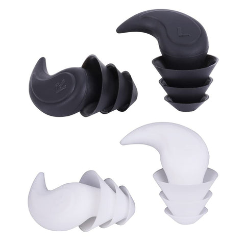 Sleeping Noise Reduction Ear Plugs Comfortable Silicone Ear Plug Sound Blocking Earplugs 2 Pair for Sleep Snoring (White Black)