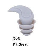 Sleeping Noise Reduction Ear Plugs Comfortable Silicone Ear Plug Sound Blocking Earplugs 2 Pair for Sleep Snoring (White Black)