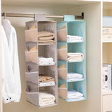 Hanging Closet Organizer and Storage 4-Shelf Shelves Wardrobe Clothes Organization Closets Shelf Multi-layer （3pcs）