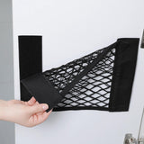 Pouch Bag Storage Mesh Net with Adhesive Tape Netting Pocket Universal Mesh Cargo Net for Car Trunk House Boats, 25cmx30cm
