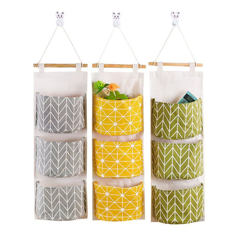 3Pcs Wall Hanging Storage Bag，Waterproof Over The Door Closet Organizer Linen Hanging Pocket Organizer Width Pockets for Bedroom In Australia - Darrahopens
