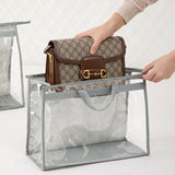 Handbag Dust Bags, Clear Purse Storage Organizer PVC Dustproof Handbag Cover Transparent Purse Protector, Gray In Australia - Darrahopens