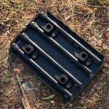 Small Folding Camping Table Portable - Adjustable Height Table with Collapsible Stool and Mesh Layer Foldable Table Lightweight