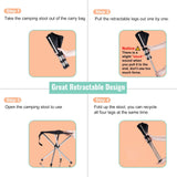 Camping Stool,Small Folding Chair,13.8" Lightweight Folding Stool Compact Backpacking Stool with Carry Bag