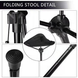 Folding Chair Fishing Tools Chair Outdoor Telescopic Folding Stool Portable High Chair Single Leg Chair Outdoor Camping Fishing