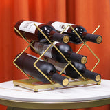 Wine Rack Countertop -5 Bottle Freestanding Modern Gold Metal Small Wine Rack Tabletop Wine Bottle Holder Stand for Cabinet Pantry In Australia - Darrahopens