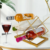 Wine Rack Countertop -5 Bottle Freestanding Modern Gold Metal Small Wine Rack Tabletop Wine Bottle Holder Stand for Cabinet Pantry In Australia - Darrahopens