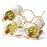 Countertop Wine Rack - 5 Bottle Freestanding Modern Gold Metal Small Wine Rack - Tabletop Wine Holder Stand for Cabinet, Pantry In Australia - Darrahopens