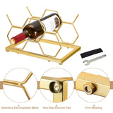 Countertop Wine Rack - 5 Bottle Freestanding Modern Gold Metal Small Wine Rack - Tabletop Wine Holder Stand for Cabinet, Pantry In Australia - Darrahopens