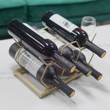 Countertop Wine Rack - 5 Bottle Freestanding Modern Gold Metal Small Wine Rack - Tabletop Wine Holder Stand for Cabinet, Pantry In Australia - Darrahopens