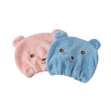 Women Girl Hair Dry Cap Hair-Drying for Head Wrapped Towel Absorbing Bathing Tu Dry Hair Cap Bear
 Shower Cap Animal Hair-Drying