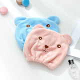 Women Girl Hair Dry Cap Hair-Drying for Head Wrapped Towel Absorbing Bathing Tu Dry Hair Cap Bear
 Shower Cap Animal Hair-Drying