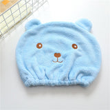 Women Girl Hair Dry Cap Hair-Drying for Head Wrapped Towel Absorbing Bathing Tu Dry Hair Cap Bear
 Shower Cap Animal Hair-Drying