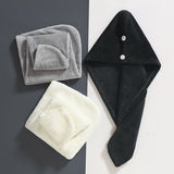 Microfiber Hair Towel,Super Absorbent Hair Turbans for Frizz Head Towels Wrap Drying Towels with Button for Long,Curly （3pcs） In Australia - Darrahopens