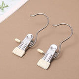 Laundry Hanging Hooks Clips, 6 Pcs Boot Hangers Heavy Duty Stainless Steel Portable Travel Drying Clothes Pins for Closet （6pcs）