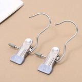 Laundry Hanging Hooks Clips, 6 Pcs Boot Hangers Heavy Duty Stainless Steel Portable Travel Drying Clothes Pins for Closet （6pcs）